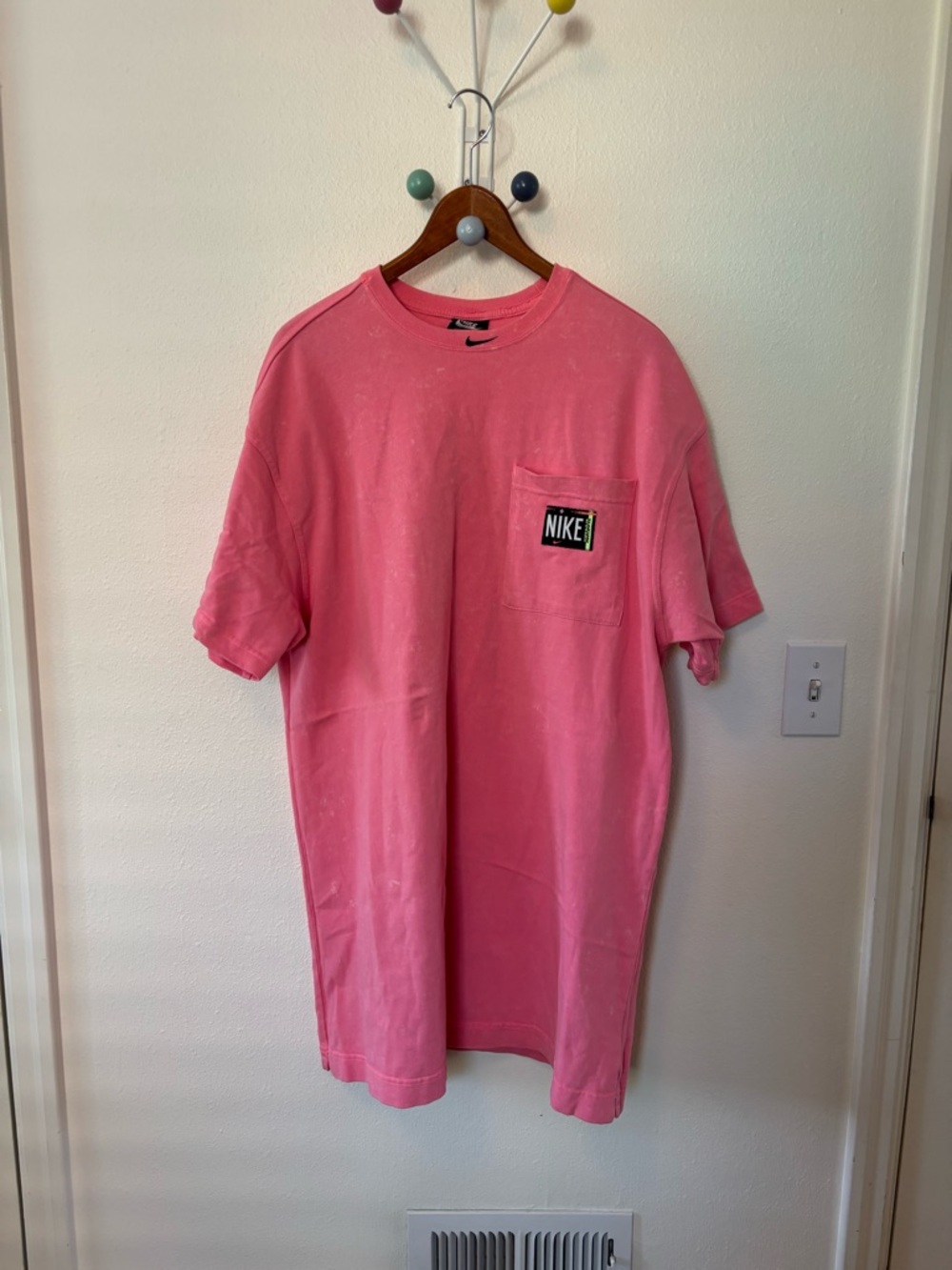 Nike Just Do It Acid Wash Oversized Shirt Dress